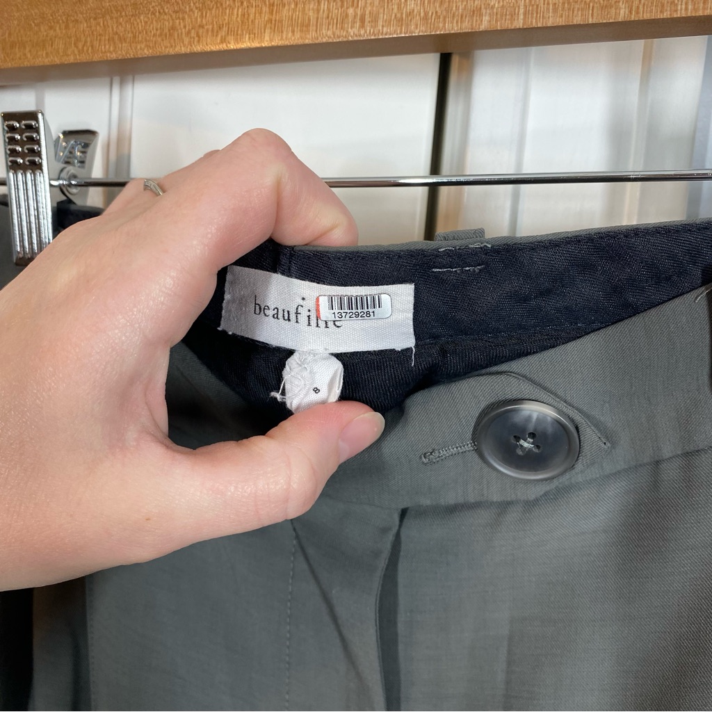 Beaufille Burnell Wide Leg High Rise Trousers Grey Women's Size 8 Career Office — image 6 of 8
